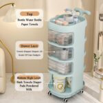 Étagère multicouche de stockage mobile avec roue pour bébé – Image 3