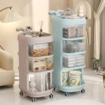 Étagère multicouche de stockage mobile avec roue pour bébé – Image 2