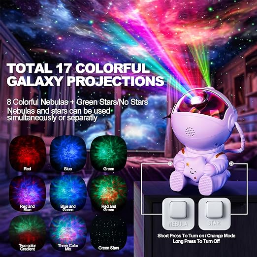Lampe Galaxie Projecteur avec Télécommande 360° Rotation – Image 4