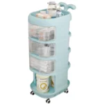 Étagère multicouche de stockage mobile avec roue pour bébé