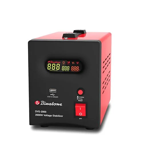 Régulateur De Tension Numérique Stabilisateur DVS- 2000 VA – Rouge