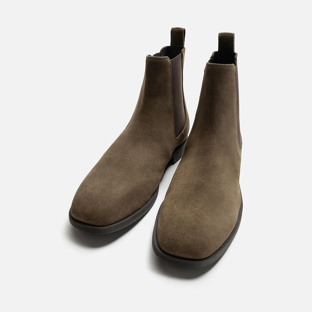 Bottines Chelsea en cuir - ZARA - Gris Taupe – Image 2