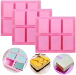 Lot de 2 Moules en silicone 6 cavités - Rose