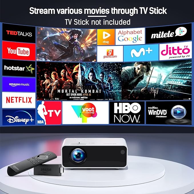 Projecteur portable TDOO 4K 1080P HD avec 5G WiFi et Bluetooth, compatible avec smartphone, clé TV, VGA, ordinateurs portables, PC, PS5, HDMI, USB – Image 2