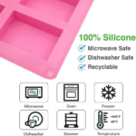 Lot de 2 Moules en silicone 6 cavités - Rose – Image 5