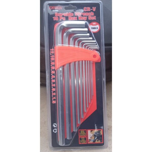 Clés Allen - 10Pièces - Rouge/argent