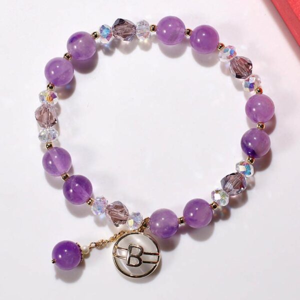 Bracelet En Améthyste, cristal, Or plaqué