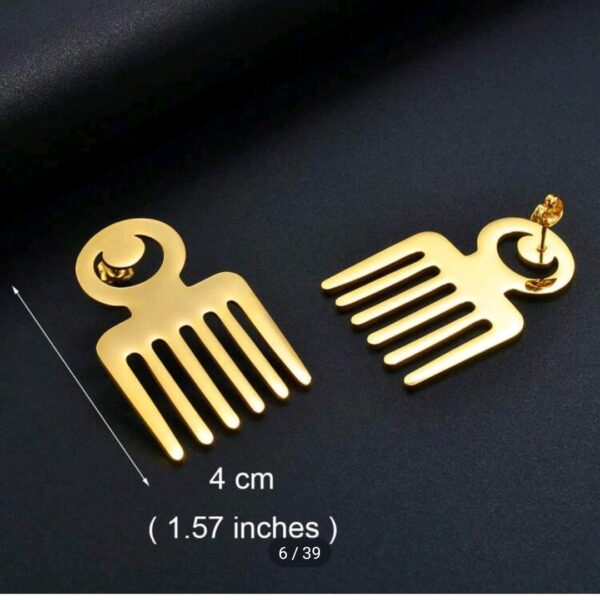 Boucles D'oreilles Oversize en Forme de Peigne