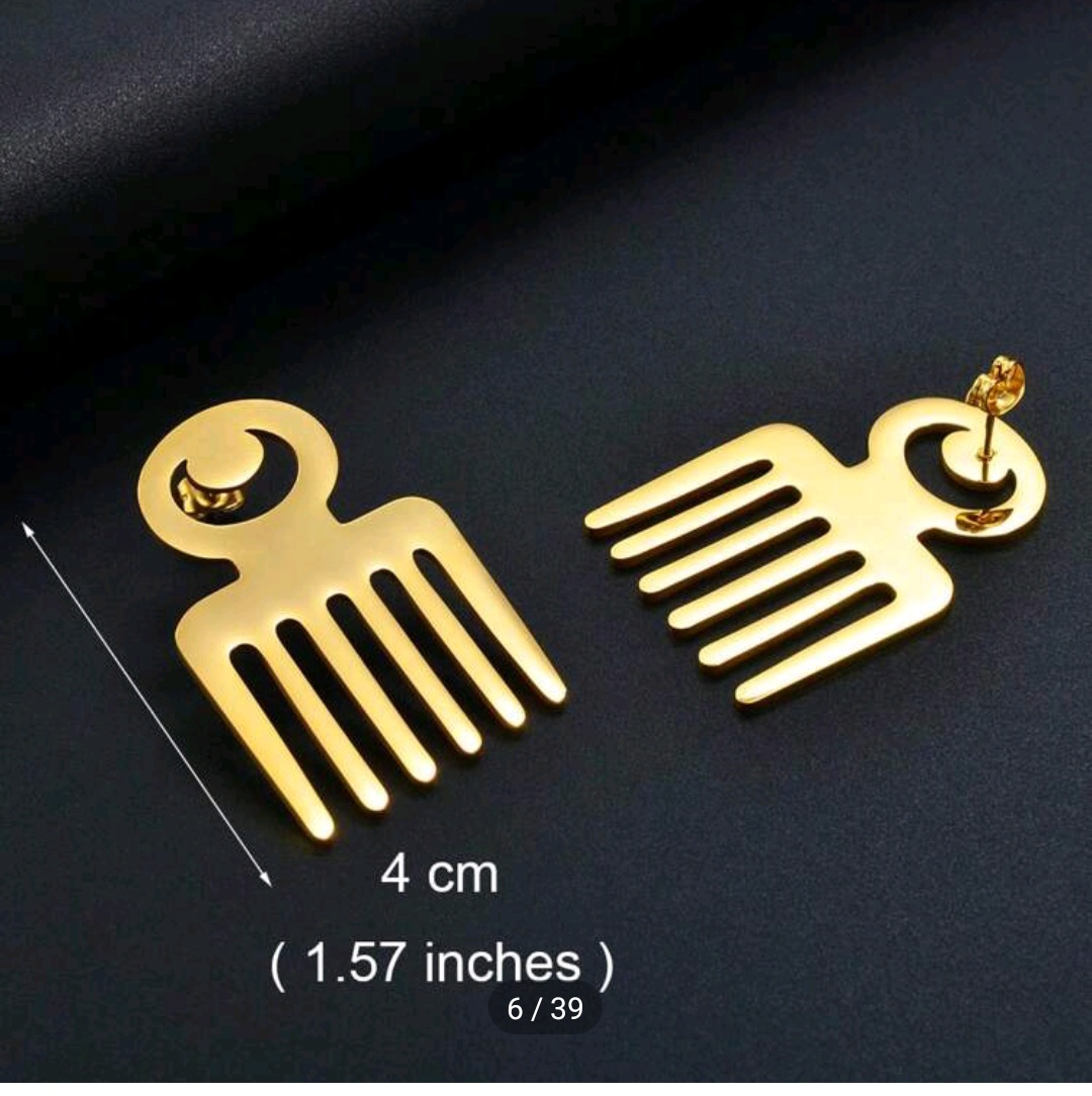 Boucles D'oreilles Oversize en Forme de Peigne