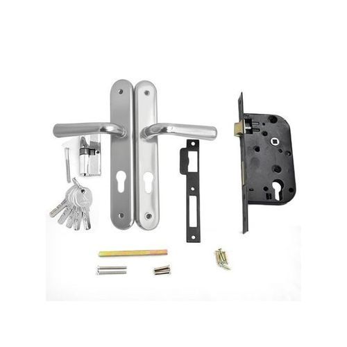 Poignée De Porte + Serrure Encastrable + 5 Clés - Noir
