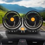Mini Ventilateur de Voiture à Double Tête, Rotation Résistante à 360 Degrés – Image 3