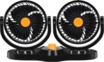 Mini Ventilateur de Voiture à Double Tête, Rotation Résistante à 360 Degrés – Image 4
