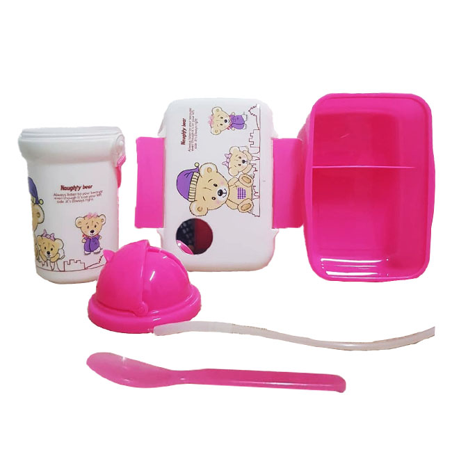 Ensemble Boîte à Lunch Avec Gourde Pour Enfant - Rose – Image 2