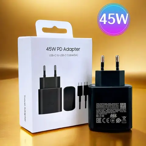 Chargeur adaptateur type C 45W compatible Samsung Galaxy/Galaxy TAB -blanc