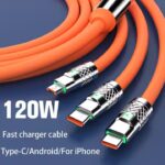 Cable 3en1 type C Compatible Smart Phone -120W
