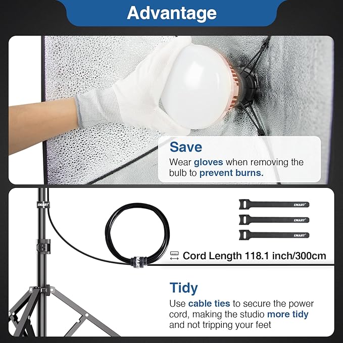 Kit d’éclairage de photographie professionnel 3000K-6000K 85W Ampoules LED avec télécommande – Image 5