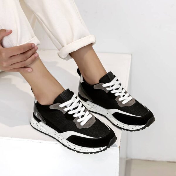 Baskets femme à lacets Tendance - Noir