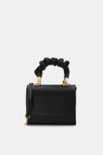 Mini Sac Besace Avec Poignée Ruché - TOM & EVA - Noir – Image 2