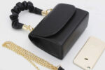 Mini Sac Besace Avec Poignée Ruché - TOM & EVA - Noir – Image 3