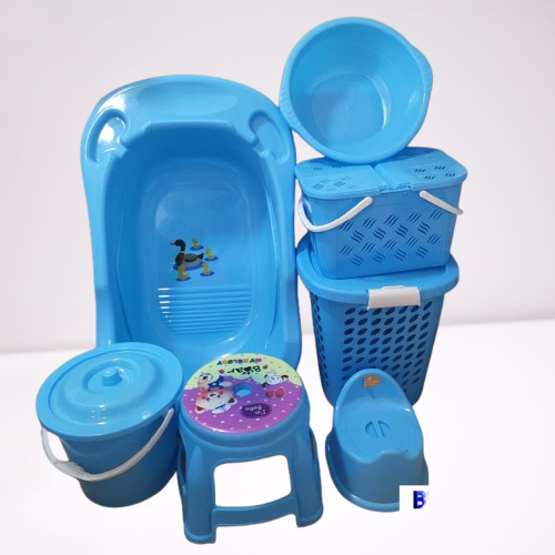 Kit ensemble baignoire pour bébé complet - Bleu