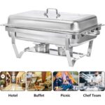 Chauffe-plats pour Buffet, poêle rectangulaire avec 2 compartiments en acier inoxydable 11 L – Image 2