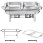 Chauffe-plats pour Buffet, poêle rectangulaire avec 2 compartiments en acier inoxydable 11 L – Image 3