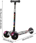 Trottinette lumineux 3 roues réglables pour enfant - Multicolore – Image 2