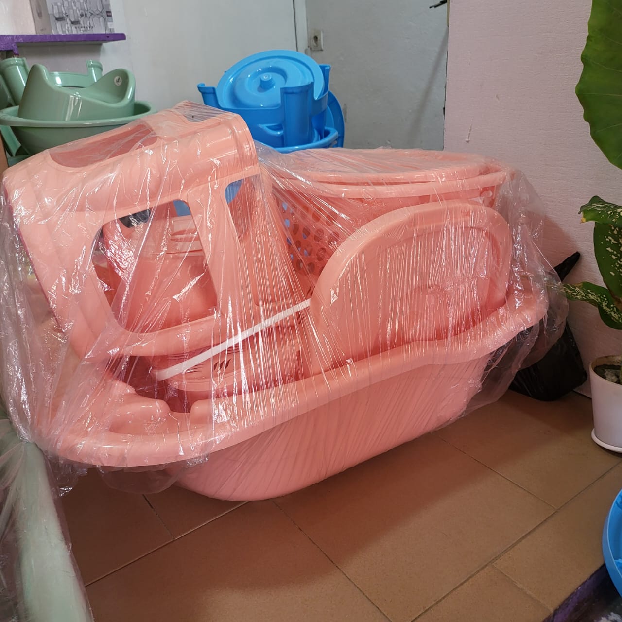 Kit ensemble baignoire pour bébé complet - Rose – Image 2