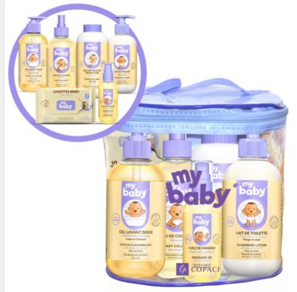 Copaci Bag My Baby- Lait + Gel Douche + Eau De Cologne + Talc + Huile De Massage + Lingettes