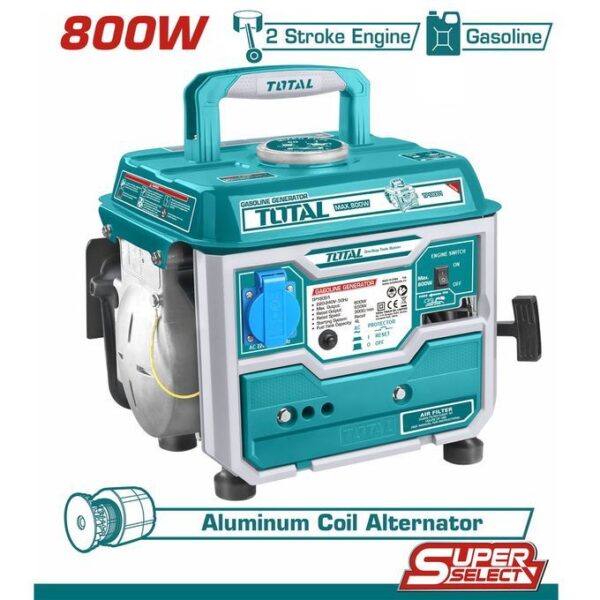 TOTAL Générateur Total D’essence 800w (TP18001) - Groupe électrogène 800 W