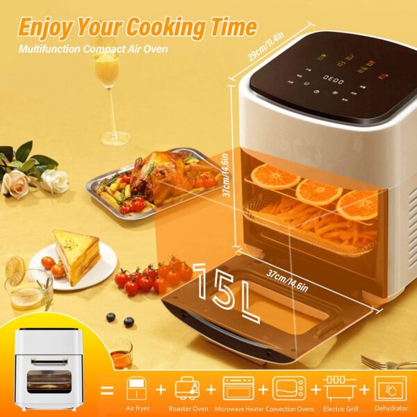 Friteuse à air à écran tactile intelligente - 1400W - 15L multifonction