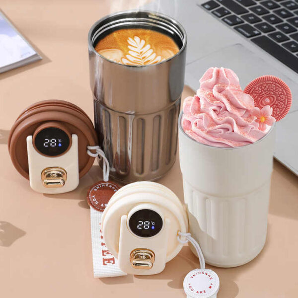 Tasse à café en acier inoxydable avec affichage intelligent de la température 450ml