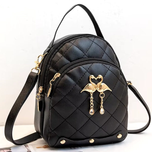 Mini Sac à Dos Et Bandoulière De Mode Pour Femmes Très Elégant - Noir