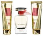 Riiffs Coffret Cadeau Bella Rouge, Eau De Parfum 100ml + Gel Douche 100ml + Lait Pour Le Corps 100ml