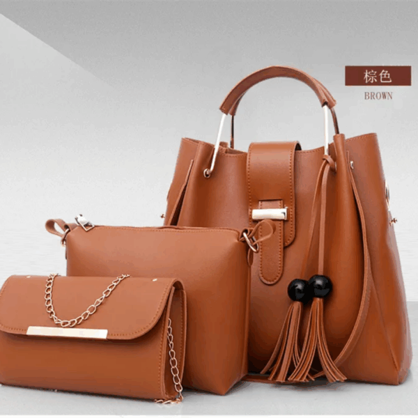 Sac à main à bandoulière Dame 3 en 1 marron