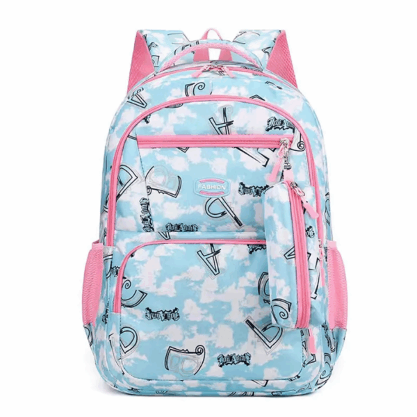 Sac à Dos D'école CM-Collège - BLEU-ROSE