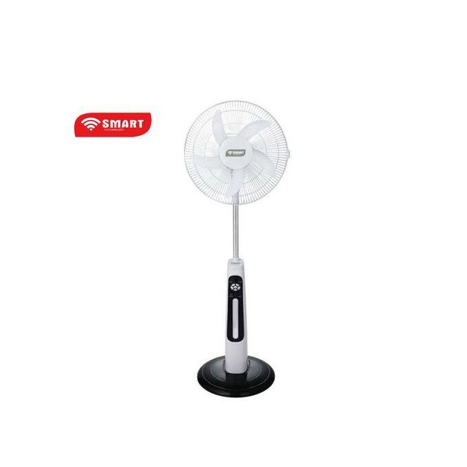 1 - 2025-09-16T133359.886 SMART TECHNOLOGY Ventilateur Rechargeable 16" -STV-630 - (1PC/CRT) - Avec Télécommande/ Blanc – Image 1