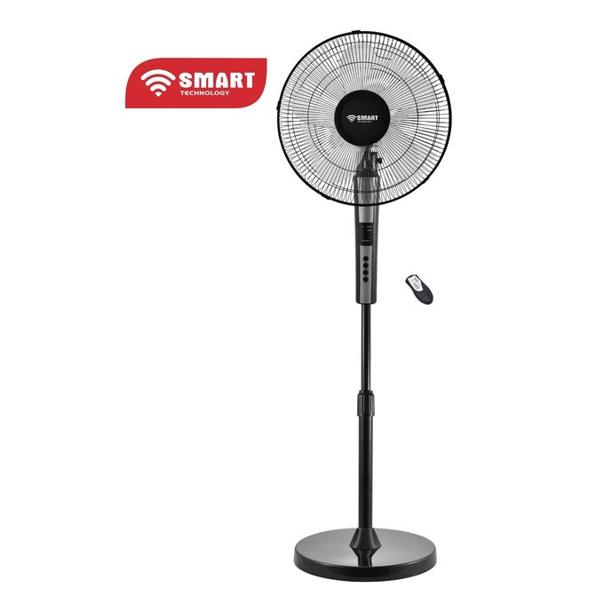 1 - 2025-09-16T142018.237 SMART TECHNOLOGY 16" Ventilateur Silencieux Avec Télécommande (STV-B1681RCC)-Anti-Moustique -Noir-55W-5 Hélices – Image 1
