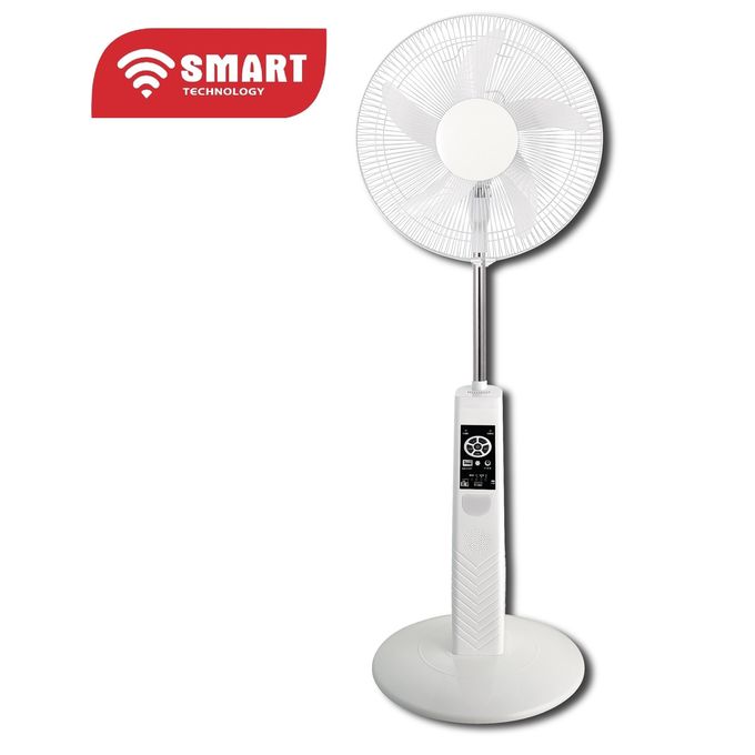 1 - 2025-09-16T143159.836 SMART TECHNOLOGY Ventilateur Rechargeable Sur Pied De 18’’- STV-1820R- (1PCS/CRT) –40 W- Blanc – Image 1
