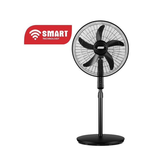 1 - 2025-09-16T154740.949 SMART TECHNOLOGY Ventilateur Sur Pied 18’’ Silencieux Avec Télécommande (STV-1851S) -60 W- 5 Hélices- Noir – Image 1