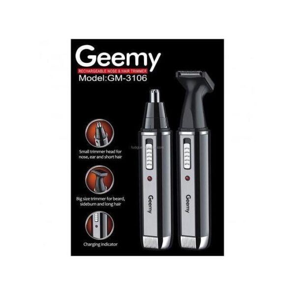 Geemy Tondeuse à Barbe, Oreilles Et Nez Rechargeable 2 In 1