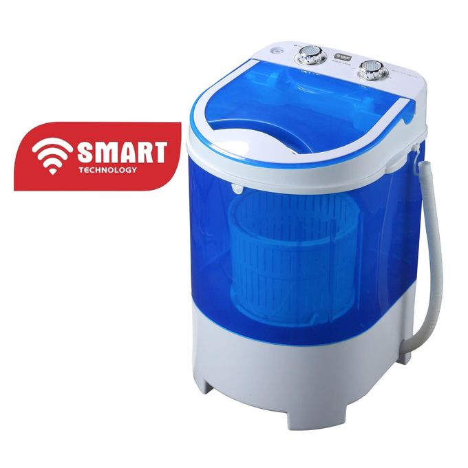 1 - 2025-09-17T170721.891 SMART TECHNOLOGY Mini Machine a laver STMLS-4K Semi-Automatique- 4Kg- Lavage et Essorage- Bleu/Blanc – Image 1