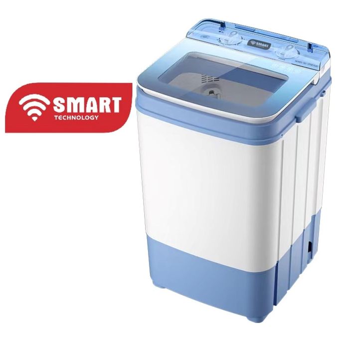 1 - 2025-09-17T171741.235 SMART TECHNOLOGY Mini Machine a laver STMLS-6K Semi-Automatique- 6Kg- Lavage et Essorage- Bleu/Blanc – Image 1