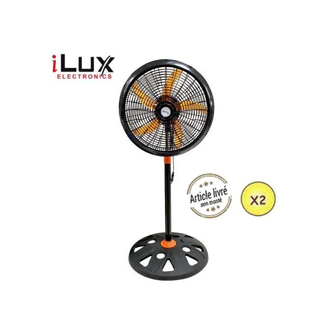 1 - 2025-09-22T144334.484 2 Ventilateurs 18 Pouces - LXF-1877 - 5 Hélices - Noir/Orange – Image 1