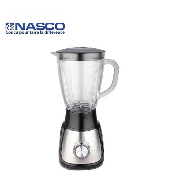 1 - 2025-09-24T160526.066 Nasco Mixeur Blender- 1.5L - 500W - BL1055M-CB - Bocal en Verre /PLASTIC BODY – Image 1