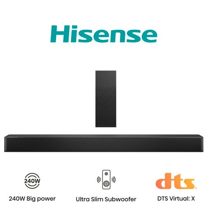 1 - 2025-09-29T164320.461 Hisense Barre De Son - Hs2100Fm-Caissondebassesansfil2.1Ch/240W/Dolby-Fm-Hdmi-Bt/6 Eq Modes – Image 1