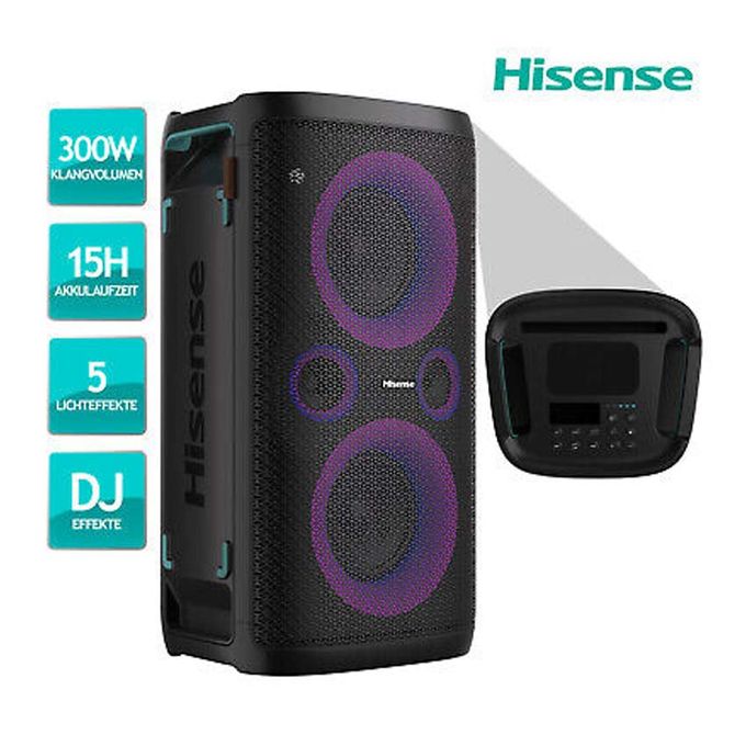 1 - 2025-09-29T172159.843 Hisense Party Rocker One Plus - Party Speaker - 300W - Karaoke Mode - Wireless Charge - Bluetooth - 15H Battery - Usb – Image 1