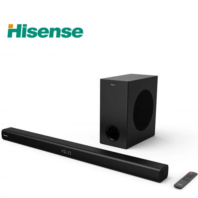 1 - 2025-09-29T183421.293 Hisense Barre de son - 200W - 2.1CH - HS218 - Audio Dolby Digital, Bluetooth, HDMI Arc/Optique/Aux/USB, 3 Modes sonores – Image 1
