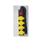 Multiprise Parafoudre Qualité Supérieure - 4 Ports - Noir/Jaune