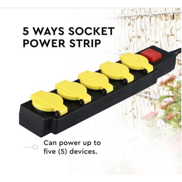 Multiprise Parafoudre Qualité Supérieure - 5 Ports - Noir/Jaune